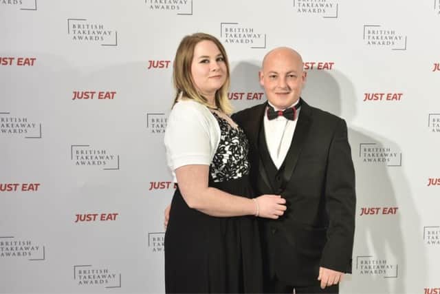 Danielle and James pictured at the British Takeaway Award ceremony EMN-161214-110628001