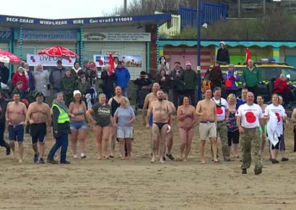 Just some of the dippers taking part in the event in January 2016.