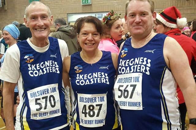 Les Arrowsmith, Julie Hawkesford and Michael Hawkesford at the Bolsover 10K. ZugkcebvSSESRVjQFLhx