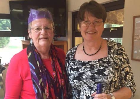 Lady Captain Janet Smith with winner Heather Scarboro.