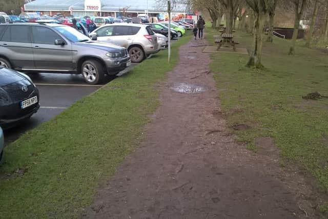 A section of the dangerous path which is at the centre of safety concerns.