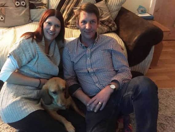 Lynn and Adam Pearson were extremely grateful to have their two-year-old dog Marley home just in time for the Christmas festivities.