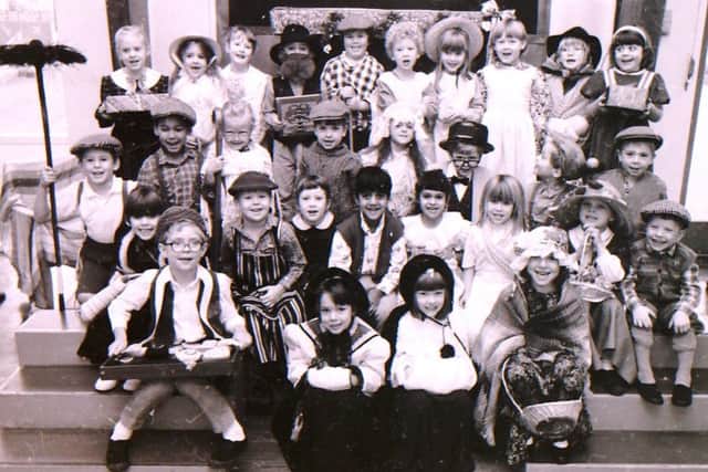 Year 2 children at Quarrington Infants School in 1991 celebrating a Victorian Christmas. EMN-161228-163615001