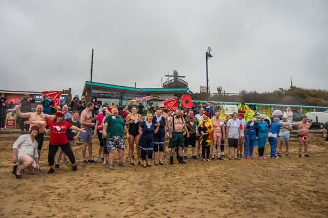 Swimmers braved the cold in Mablethorpe and plunged into the sea for charity.