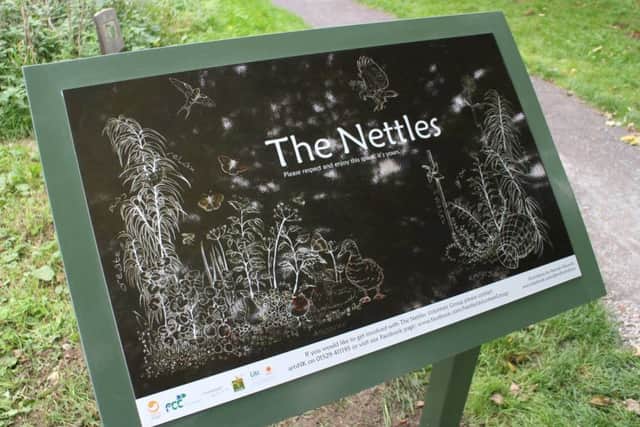The Nettles sign, before part of it went missing.