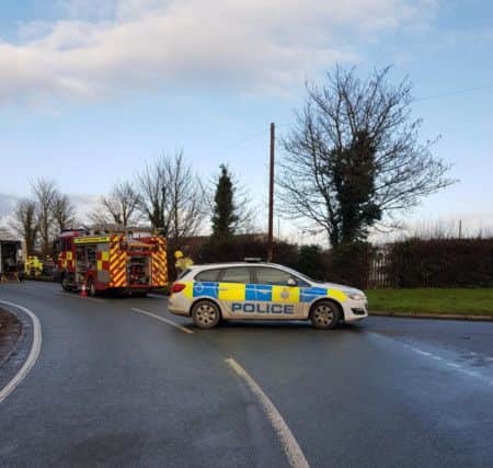 The road closure on the A52 at Mumby.