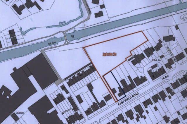 The original five-home plans for the Eastfield Road site.