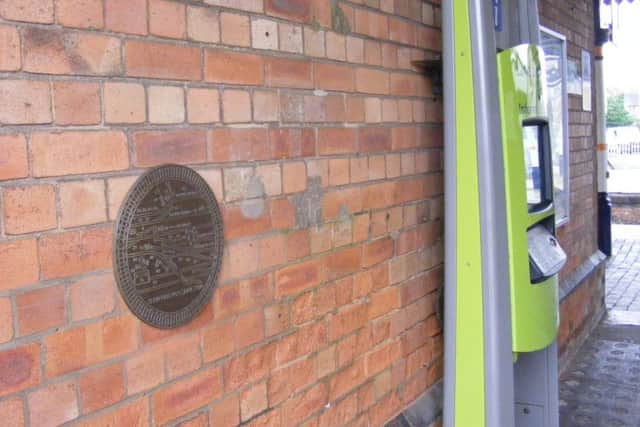 A map of the Sleaford West rail junction on Sleaford railway station roundel. EMN-170901-133737001