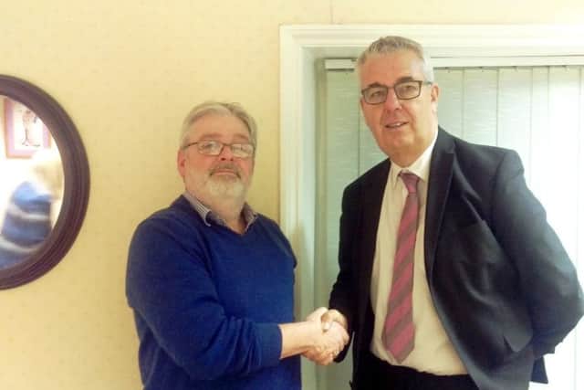 Gary Denniss (Chairman of Louth Independent Traders) with Peter Odam, one of the event's key organisers.