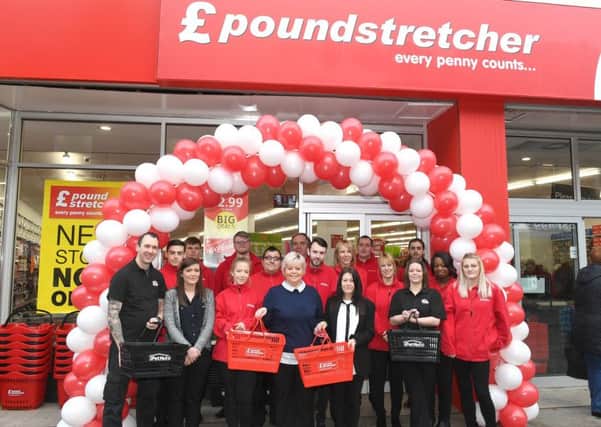 Celebrations at the opening of the new Poundstretcher in Strait Bargate, Boston.