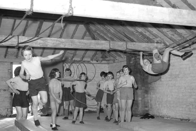 Algarkirk Primary School's 'gym' in 1962.