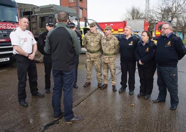 MP Matt Warman meets troops and emergency services.