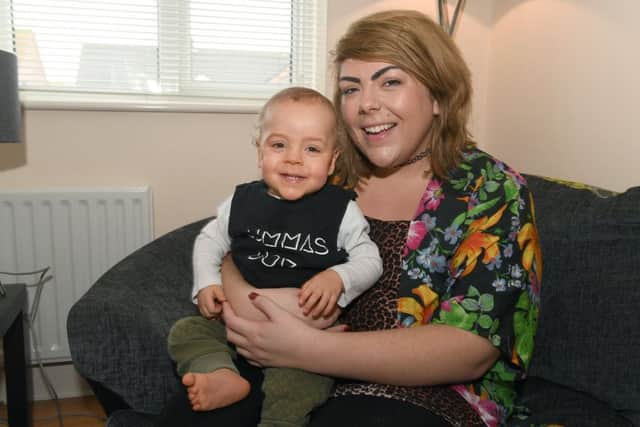 Danielle Stoakes with her son Reggie Hansom, now 18-months-old. ANL-170115-083913001