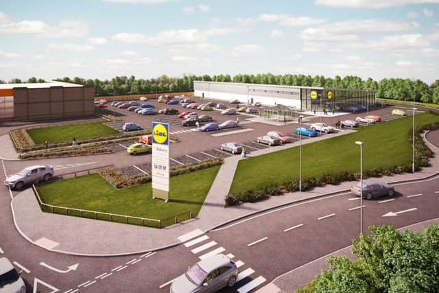 The artists impression of the new Lidl store which features on leaflets sent out to residents recently.