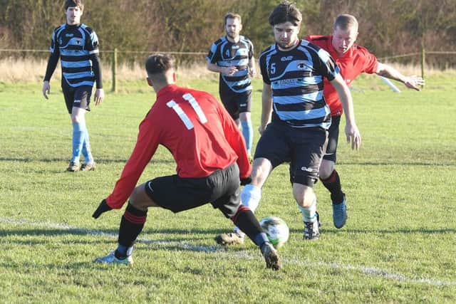 Joe Money in action as as Leverton beat Coningsby.