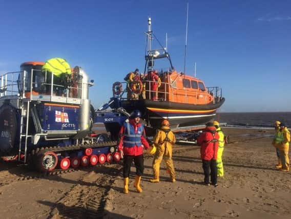 RNLI crews trainiing on a Shannon Class lifeboat on loan from Scarborough RNLI in November last year ANL-170117-164425001