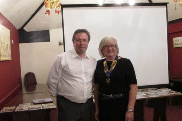 Inner Wheel president Ruth Sharples and speaker Steve Lovell EMN-170119-142937001