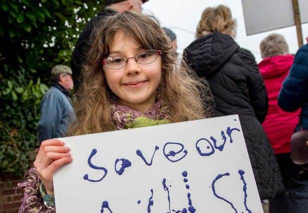 Elsie Luna (8) at the NHS campaign in Louth.