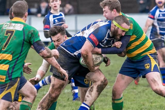 Matthew Coley charges forward. Photo: David Dales.
