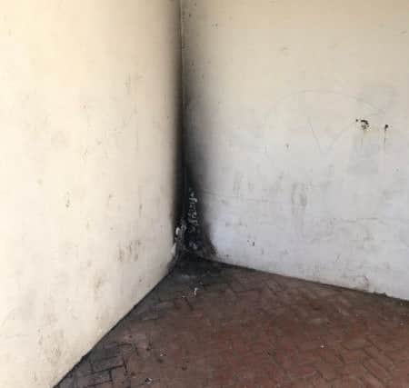 Fire damage at Sutton on Sea colonnade.
