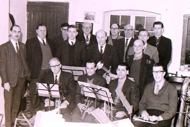 Members of Sleaford and District Brass Band in rehearsals in January 1968. EMN-170127-090800001