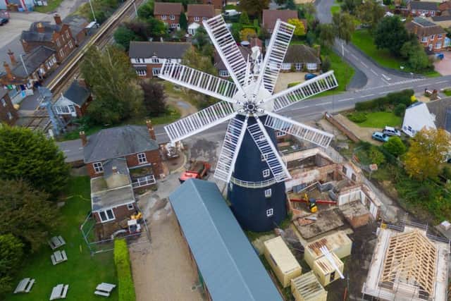 Restoration work at Heckington Mill. Picture: Kevin Bourne courtesy of Heckington Windmill Trust.