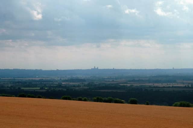 Lincoln Cathedral viewed from near Normanby le Wold. EMN-170126-160225001