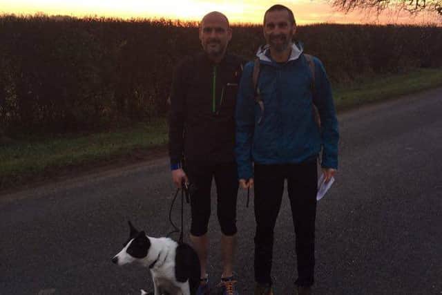 Leon Hockham and Chris Rainbow on the trail of the Danelaw Way EMN-170130-094421002