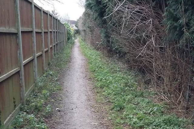Police stepping up patrols around the alleyway behind Pavilion Gardens in Sleaford. Photo by PC Jimmy Conway. EMN-170130-114945001