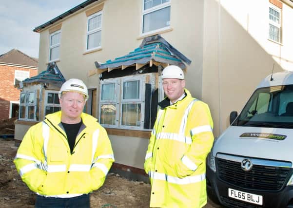 Matt Fearn of Woodland Property Services pictured with Andrew McCarthy of Royal Bank of Scotland. Photograph by Richard Walker/ www.imagenorth.net ANL-170102-082352001
