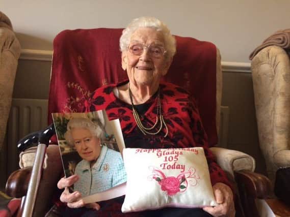Gladys Waite is celebrating her 105th birthday today. ANL-171002-155233001