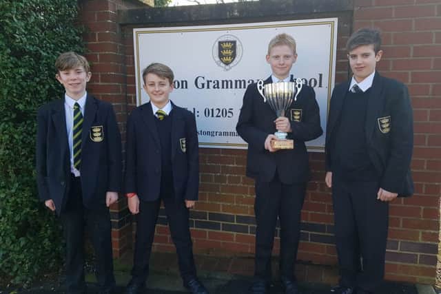 The year seven team of Rico Bridgeman, Sam Fovagee, Harvey Potts and Freddie Griggs.