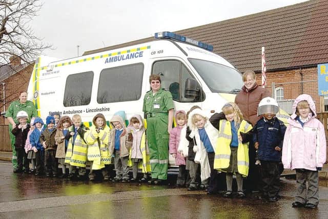 Children at Sibsey Free Primary School with St John Ambulance in 2007.