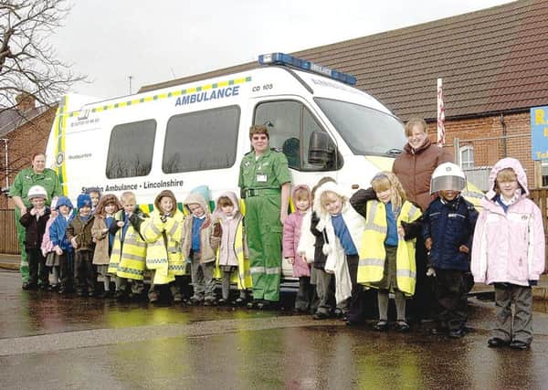 Children at Sibsey Free Primary School with St John Ambulance in 2007.