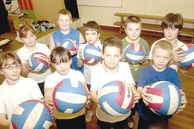 Volleyball coaching sessions for Sibsey youngsters in 2007.