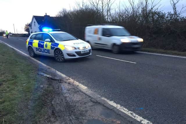 Road collision on the A52 at Spanby. Police are in attendance. Photo: Lincs Police Specials EMN-170202-170631001