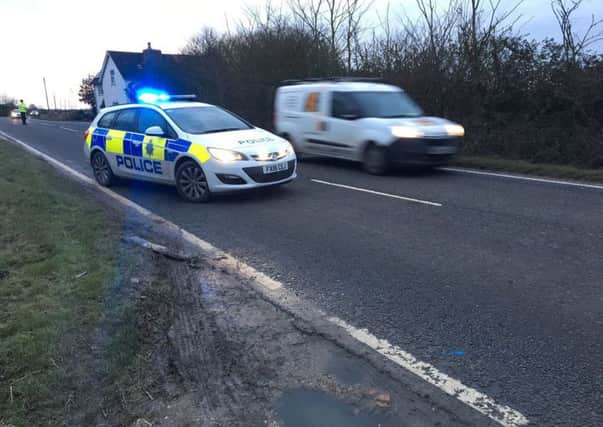 Road collision on the A52 at Spanby. Police are in attendance. Photo: Lincs Police Specials EMN-170202-170631001