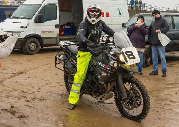 Guy Martin, racing on the beach in Mablethorpe. Photo: Trevor Bradford.
