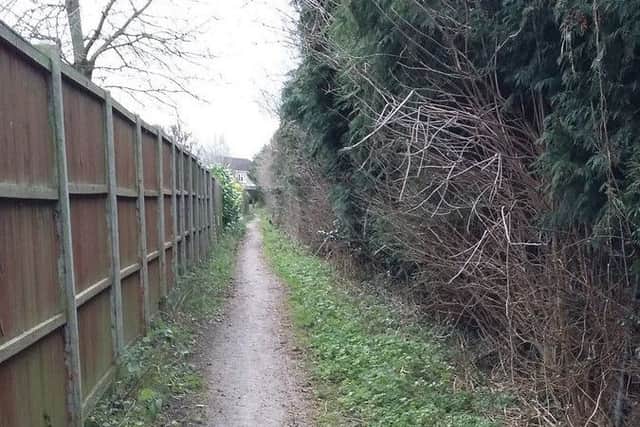 Police stepping up patrols around the alleyway behind Pavilion Gardens in Sleaford. Photo by PC Jimmy Conway. EMN-170130-114945001