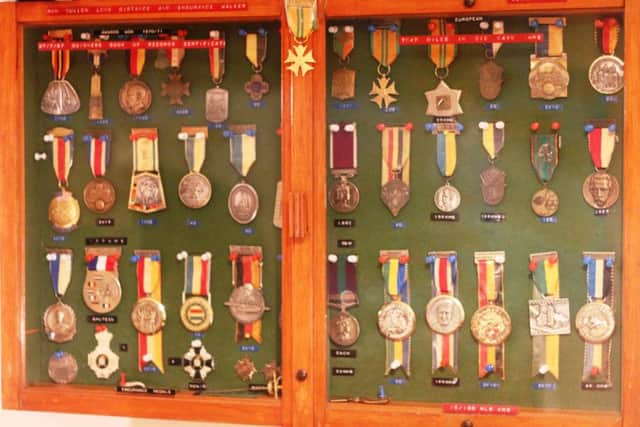 Rons walking endurance medals. He was honoured by Queen Juliana of the Netherlands for his achievements.