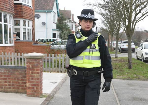 Skegness beat manager PC Sally West is working alongside officers fighting the rise in crime across East Lindsey. Photo: MSKP-180217-41 ANL-170220-152913001