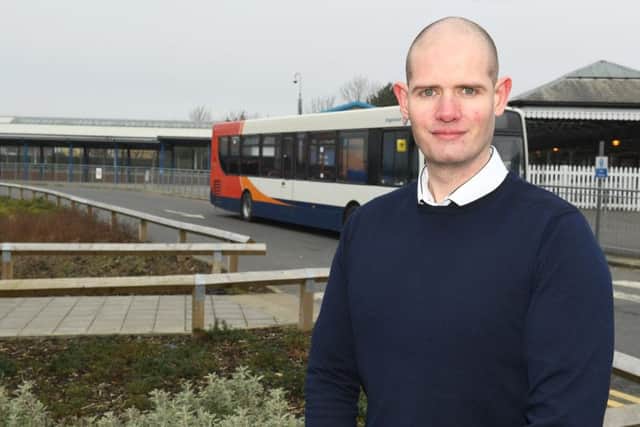 Ashley Philips who is looking to set up his own private bus company in Skegness.