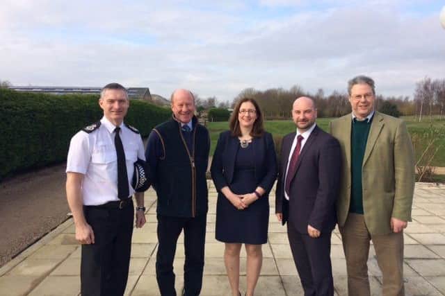 Chief Constable Bill Skelly and Lincolnshire PCC Marc Jones with NFU members