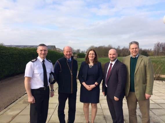 Chief Constable Bill Skelly and Lincolnshire PCC Marc Jones with NFU members