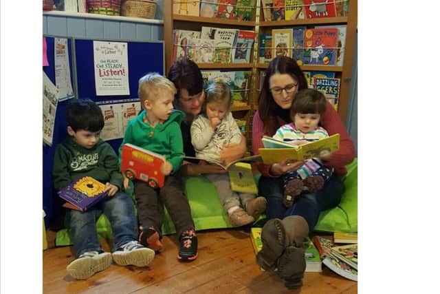 Scene from the listen-a-thon at Skendleby Playgroup.