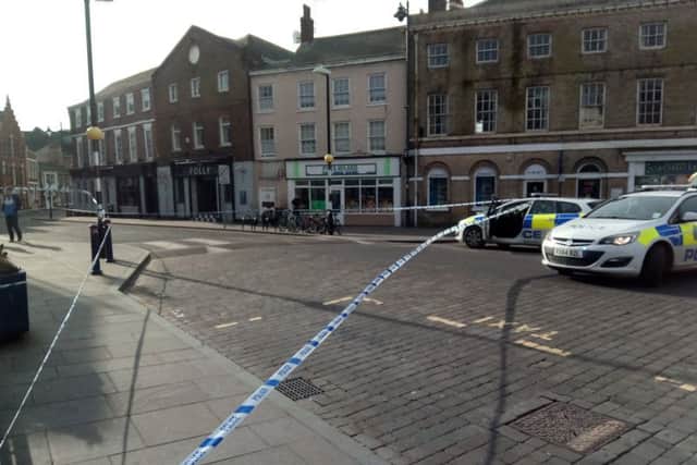 The scene in Boston Market Place this morning
