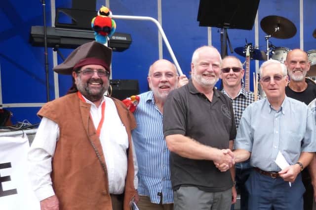 Alan Caine, left at the Caistor Goes...... Nautical Street Party in 2014