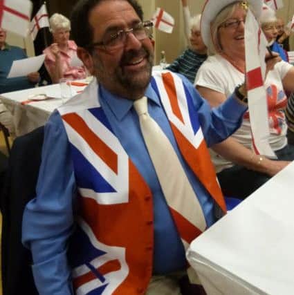 In his patriotic outfit at the Lion's St George's Day event (Lin) EMN-170221-151404001