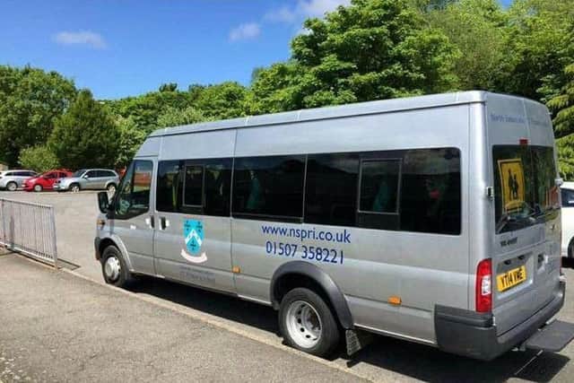 The stolen minibus.