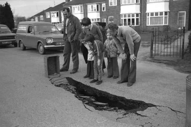 The scene in Tollfield Road in March, 1977.